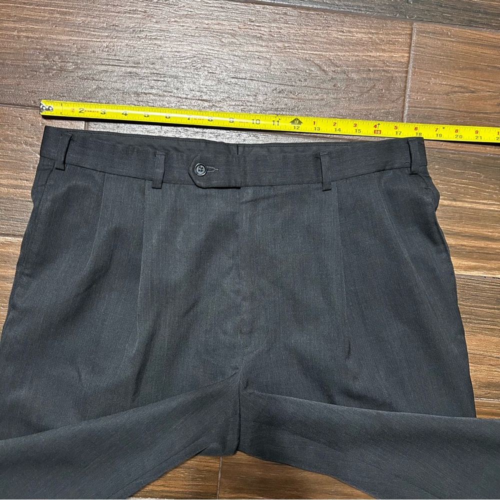36x23 Brooks Brothers Men’s Wool Pleated Dress Pants Gray Cuffed Legs 36 Short - Picture 4 of 9